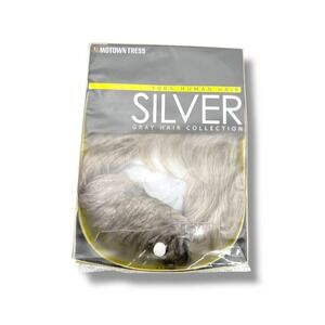 Motown Tress SH Pixie Wig 100% Human Hair Silver Gray Color 56 NWT Short Cut